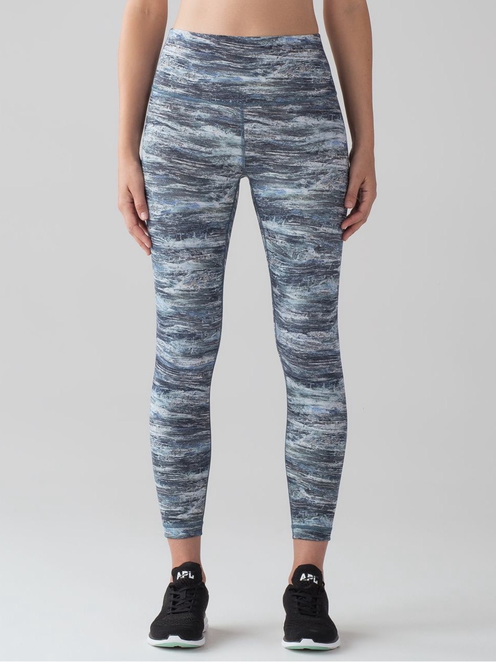 Lululemon Wunder Under Hi-Rise 7/8 Tight Aerial Drift Multi Black Leggings Sz 6